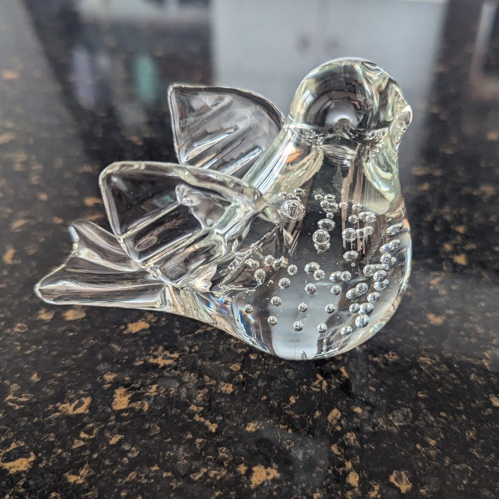 Glass Bird Figurine Paperweight